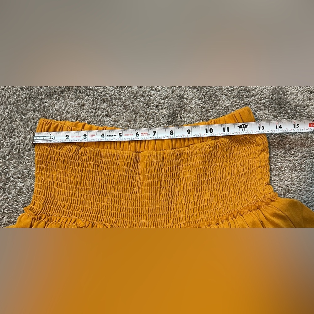 Anthropologie Saturday Sunday Women’s Mustard/Gold Ruffled Mini Skirt Size Small - Picture 4 of 8